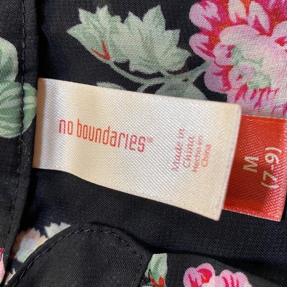No Boundaries Sheer Floral Black Blouse Sz. M Cottagecore  Romantic Delicate - Picture 5 of 6